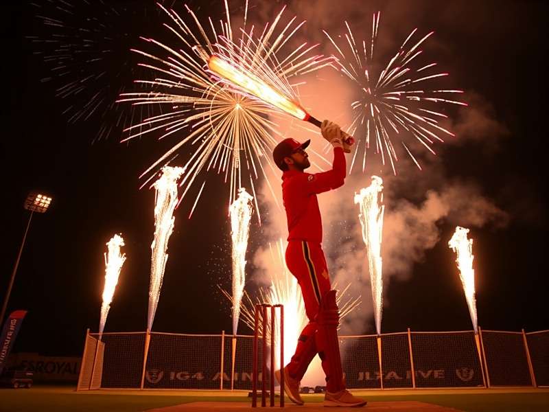 Cricket Champions League Diwali Event Cricket Champions League Diwali event showing fireworks celebration after hitting a six